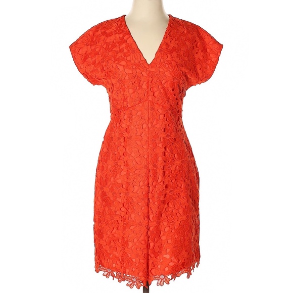 NWT BANANA REPUBLIC V-Neck Short Sleeve Lace Dress - Picture 3 of 7